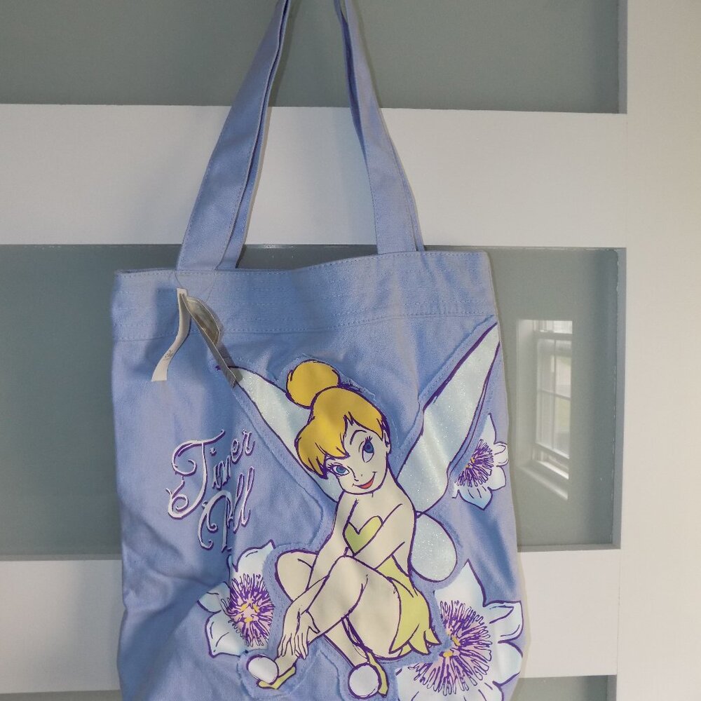 Disney's Tinkerbell Purple Bag NEW HAS SOME FADING ON THE BACK TOWARDS THE TOP